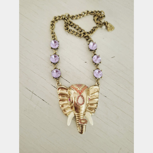 Vintage Betsey Johnson Elephant Necklace