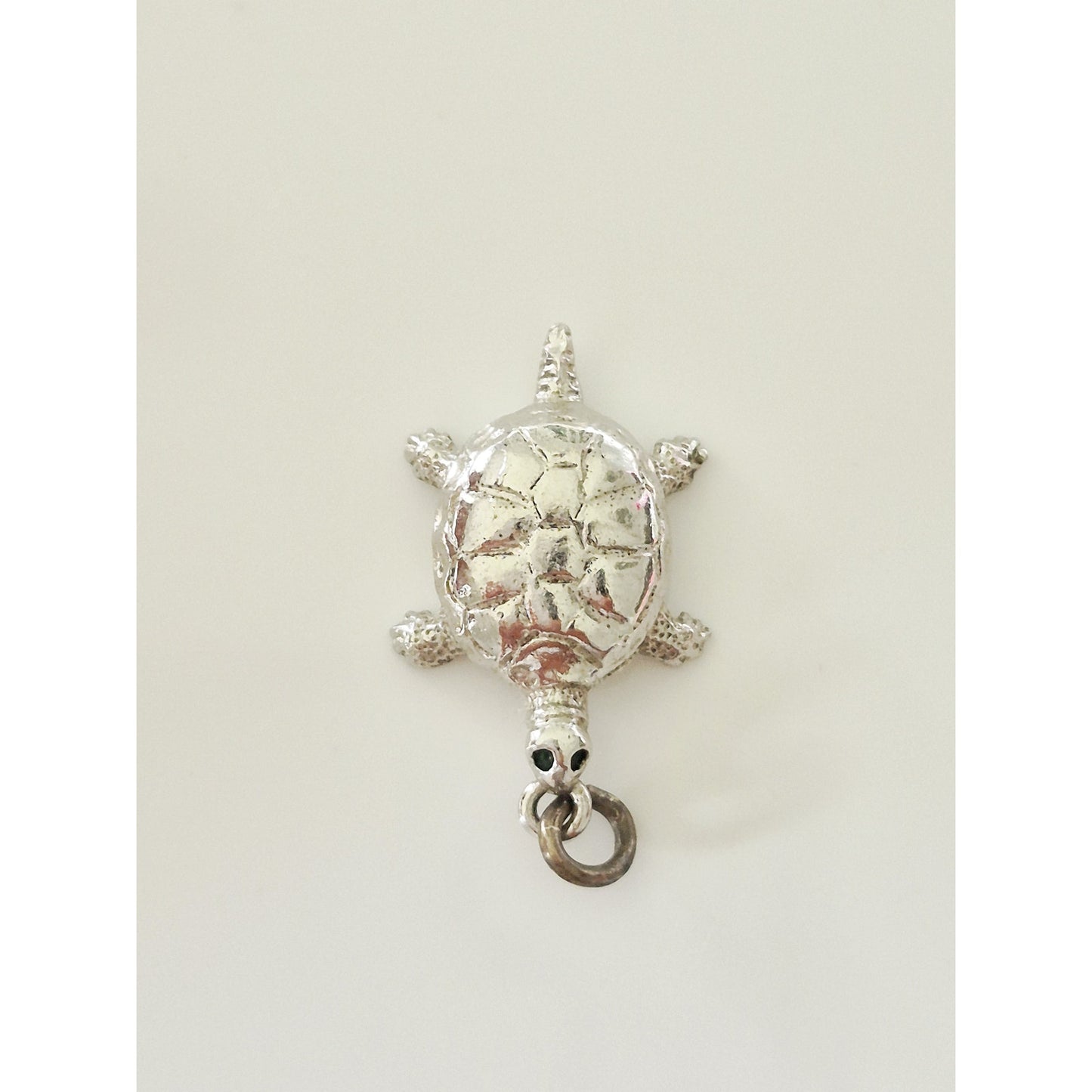 Vintage Sterling Silver Wells Designer Turtle Silver Charm Pendant