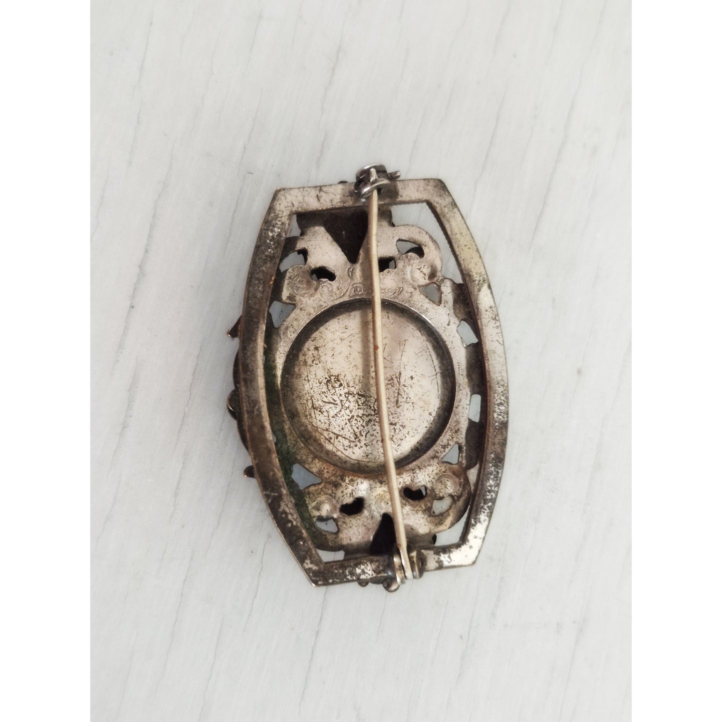 Vintage Art Deco Nouveau Peking Glass Czech Brooch
