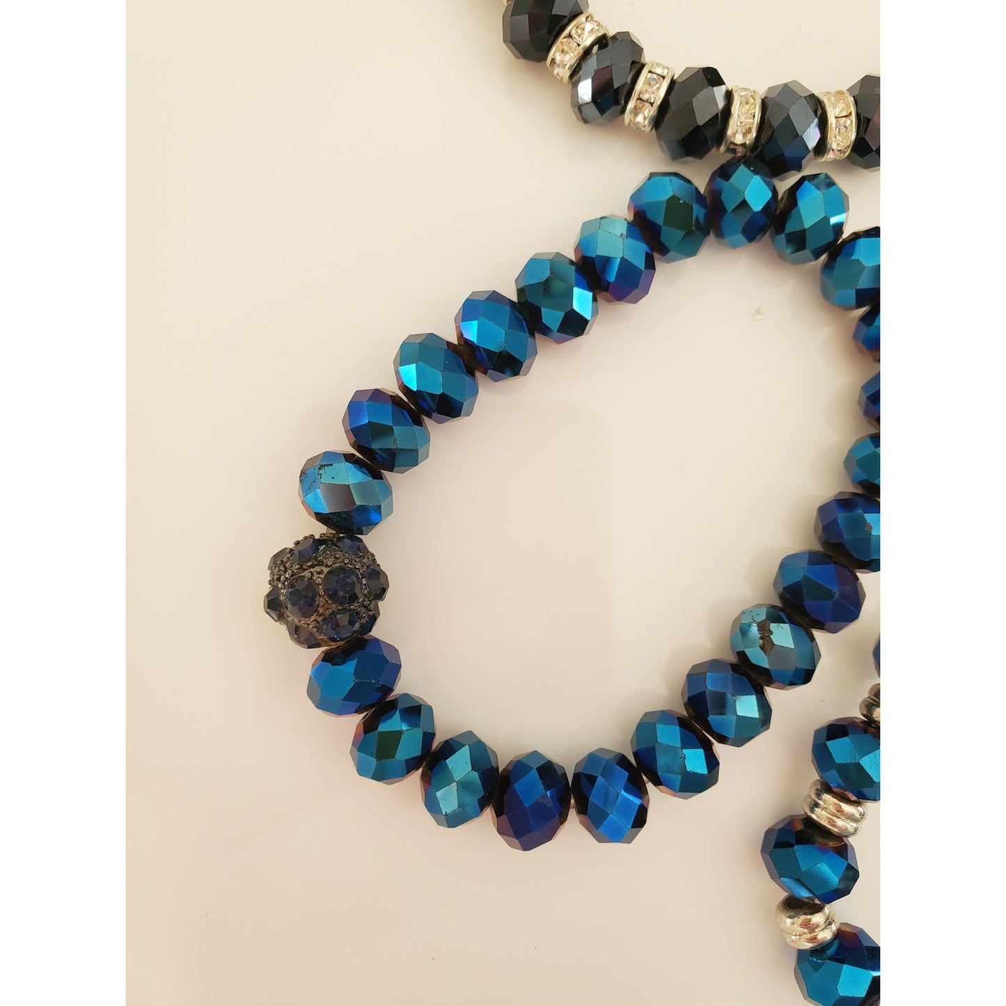 Vintage Lot of 5 Blue and Black Metallic Bracelets