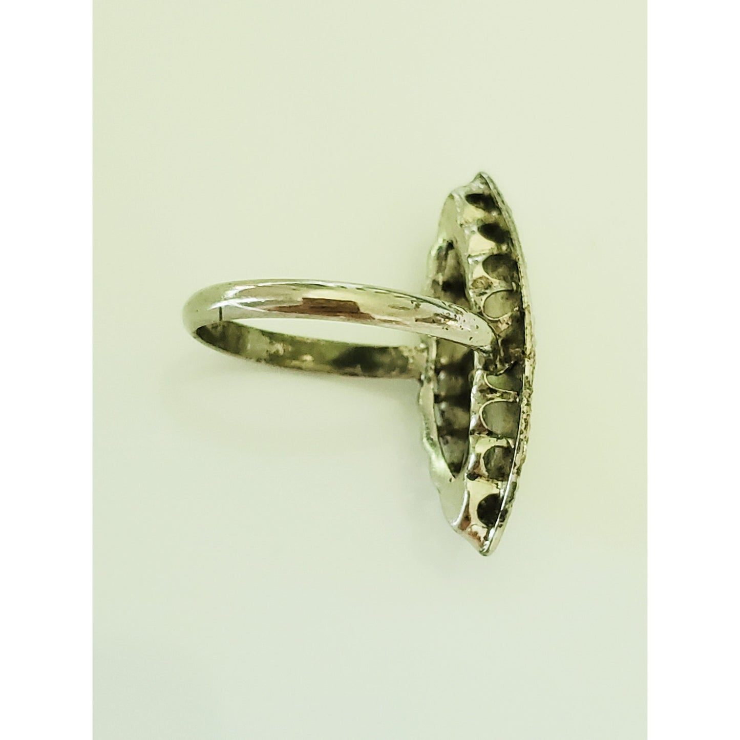 Vintage Mid Century Sterling Silver Navette Ring