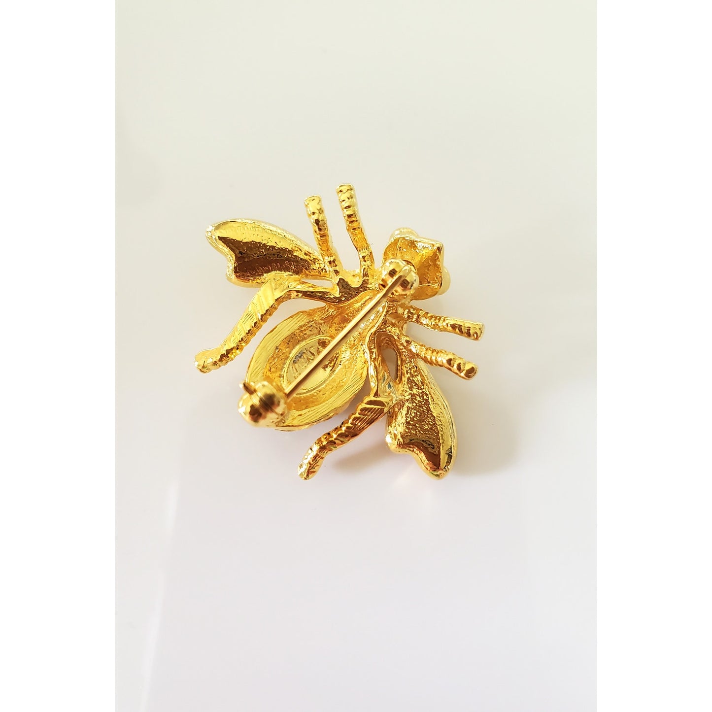 Vintage Joan Rivers Black Rhinestone Bug Pin Brooch