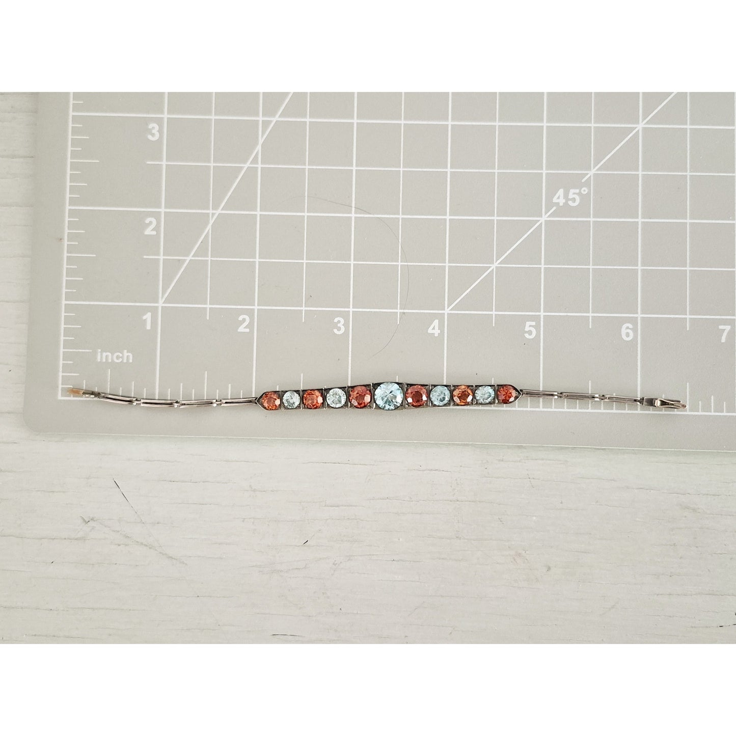 Vintage Topaz and Citrine Sterling Silver Child Size Bracelet