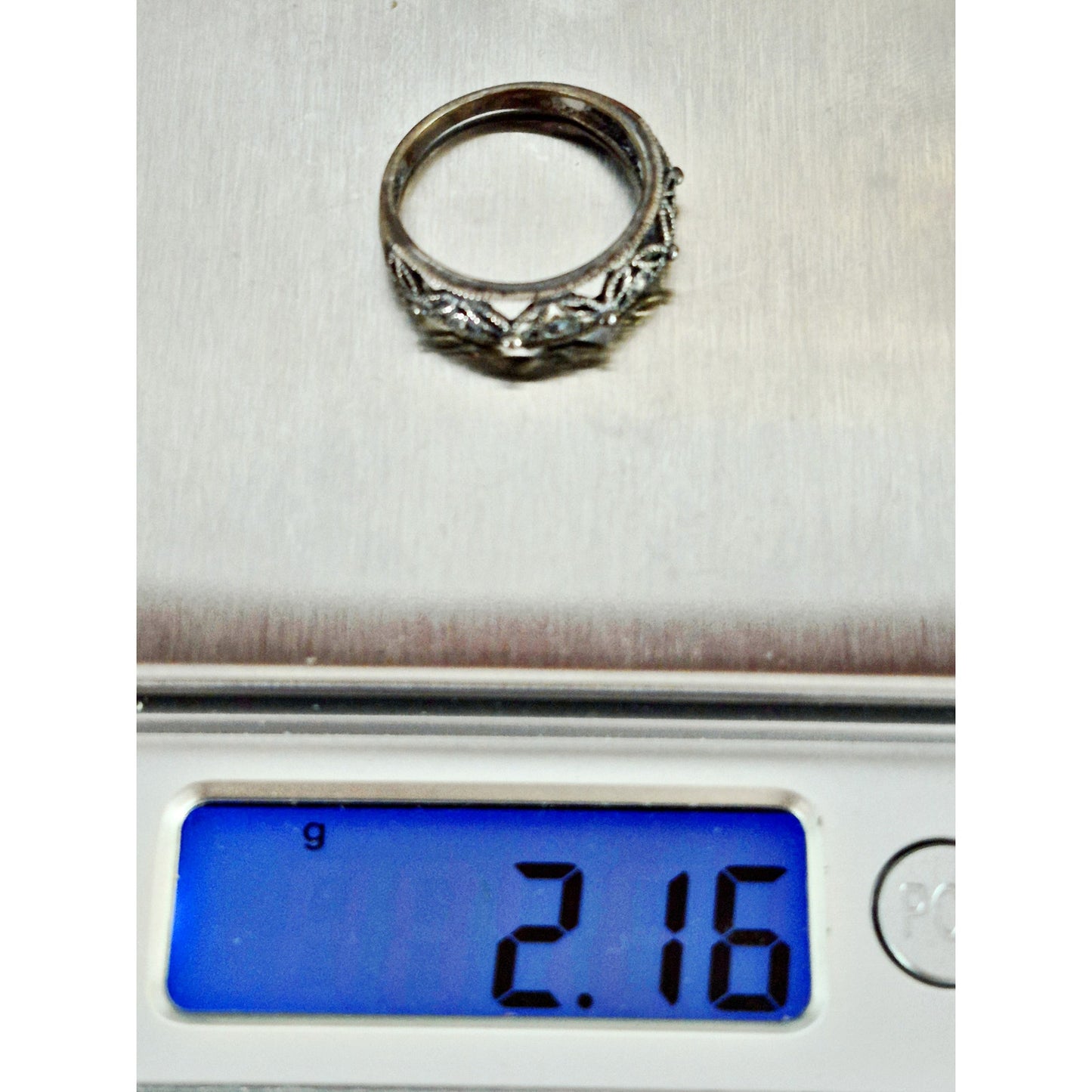Vintage Sterling Silver Floral Dome Ring Band