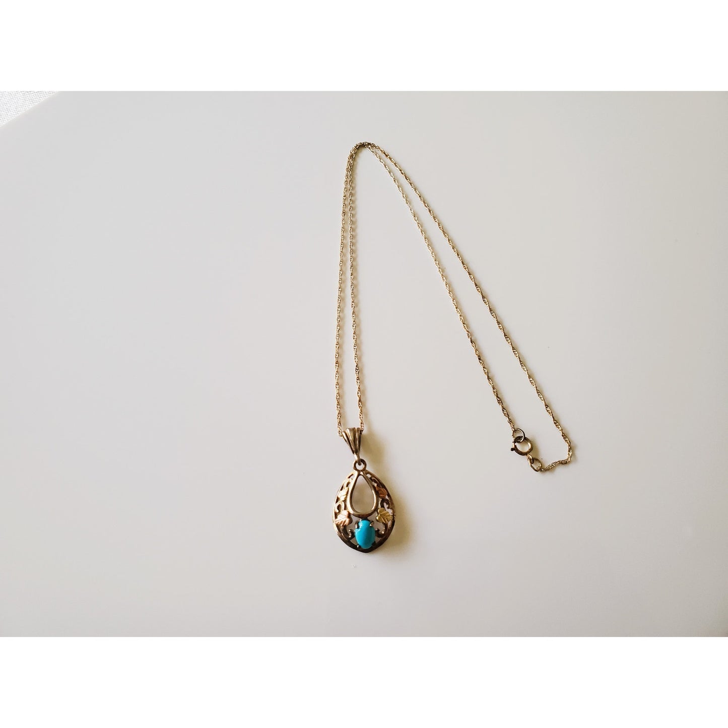 Vintage Black Hills Coleman Designer Faux Turquoise Sterling Silver Necklace