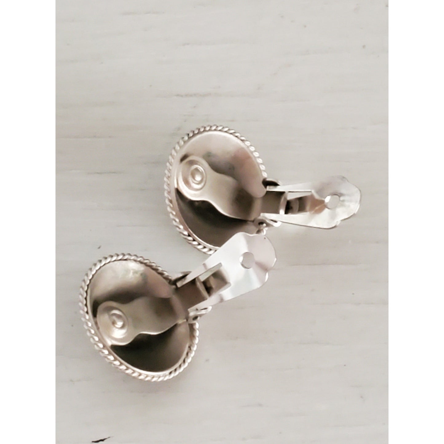 Vintage 1950s Napier Dome Rope Clip On Earrings