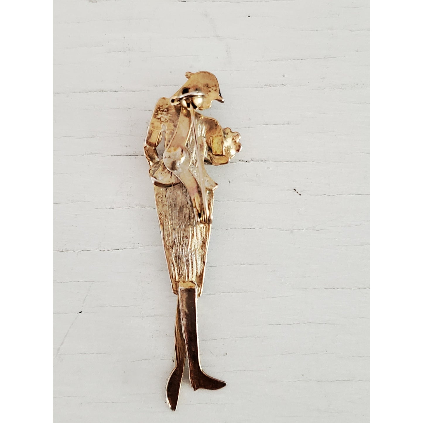 Vintage Woman with Flower Brooch