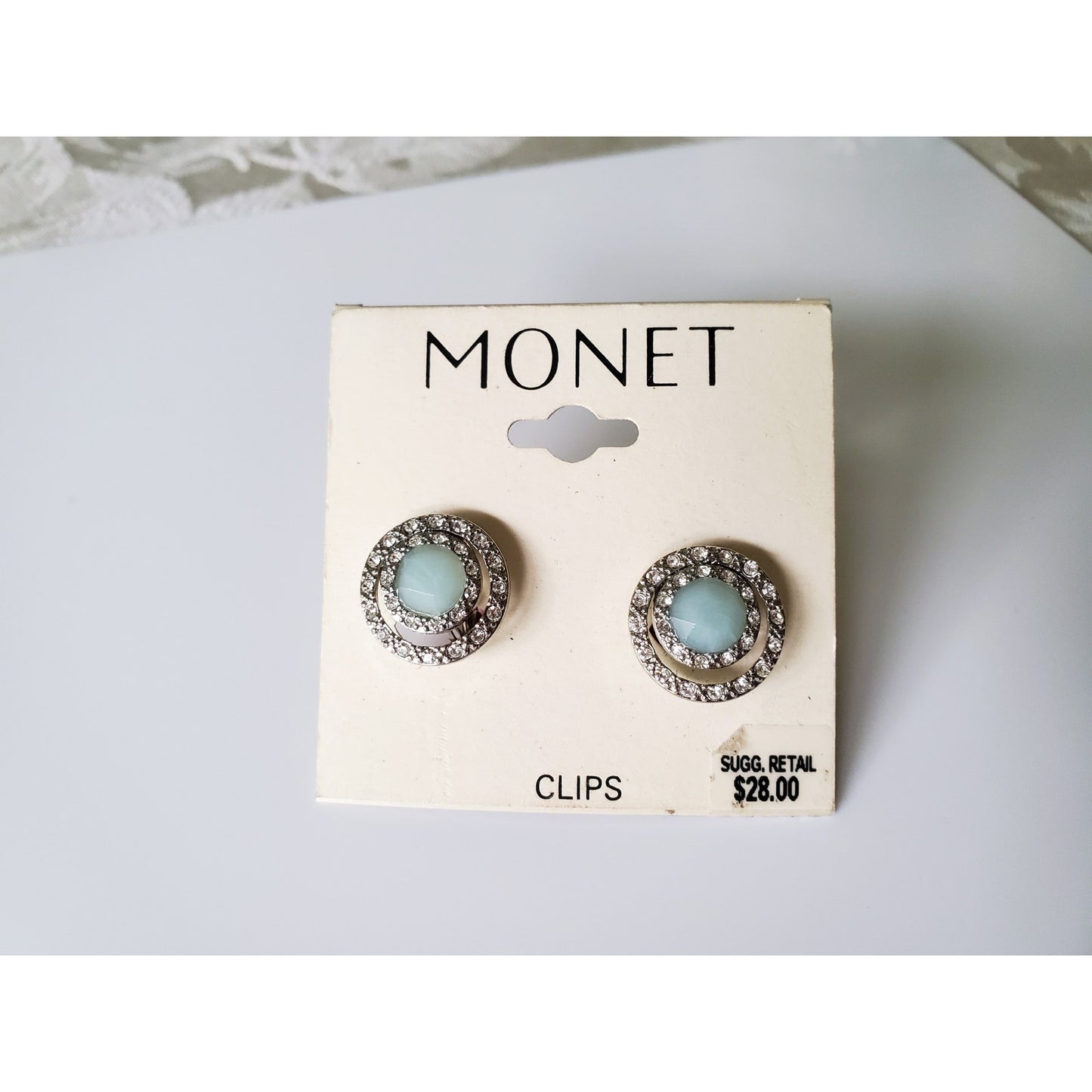 Vintage Rhinestone Monet Stud Earrings