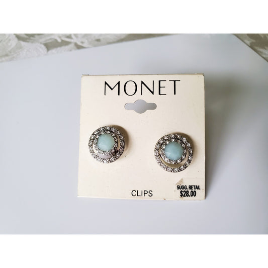 Vintage Rhinestone Monet Stud Earrings