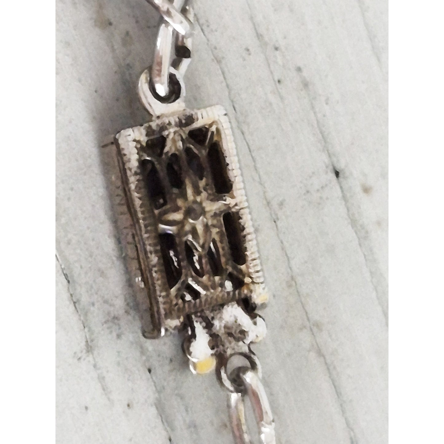 Vintage Art Deco Sterling Silver Crystal Rhinestone Choker Necklace