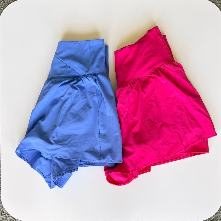 90 Degree Blue and Pink Athletic Shorts