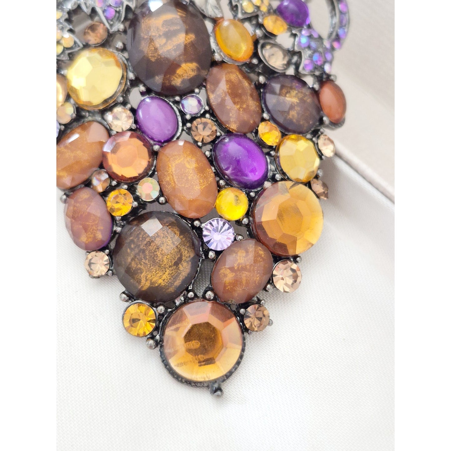 Large Grape Multi-color Rhinestone Brooch