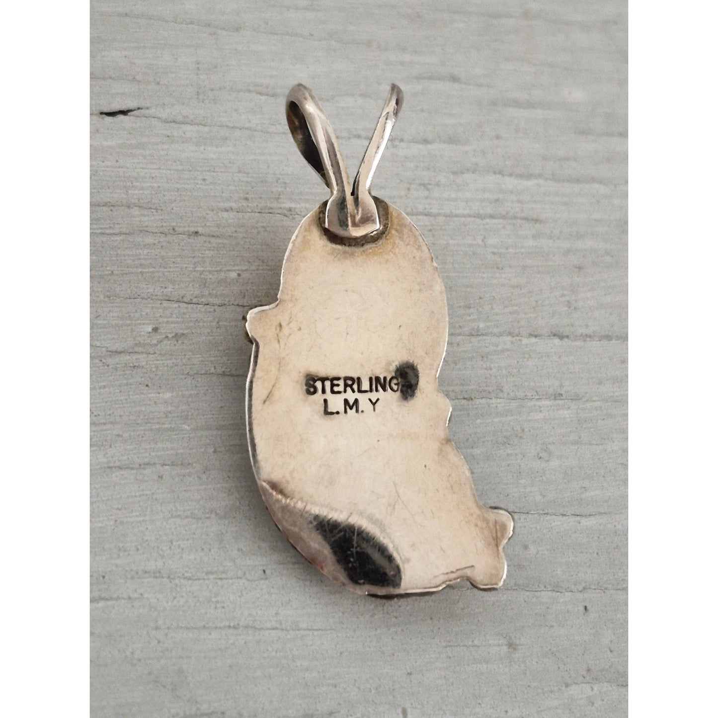Vintage Sterling Silver Southwestern Baltic Amber Pendant