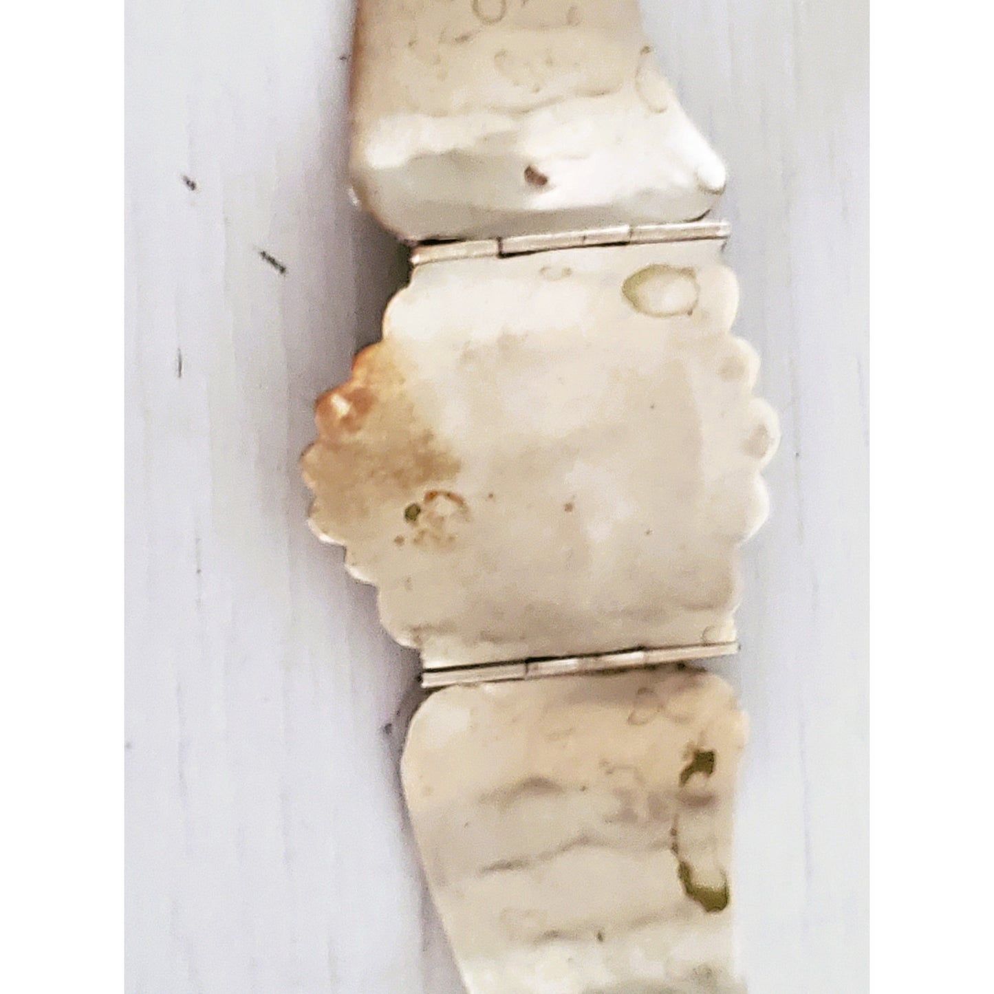 Vintage Large Silver Panel Onyx Mexico Panel Bracelet