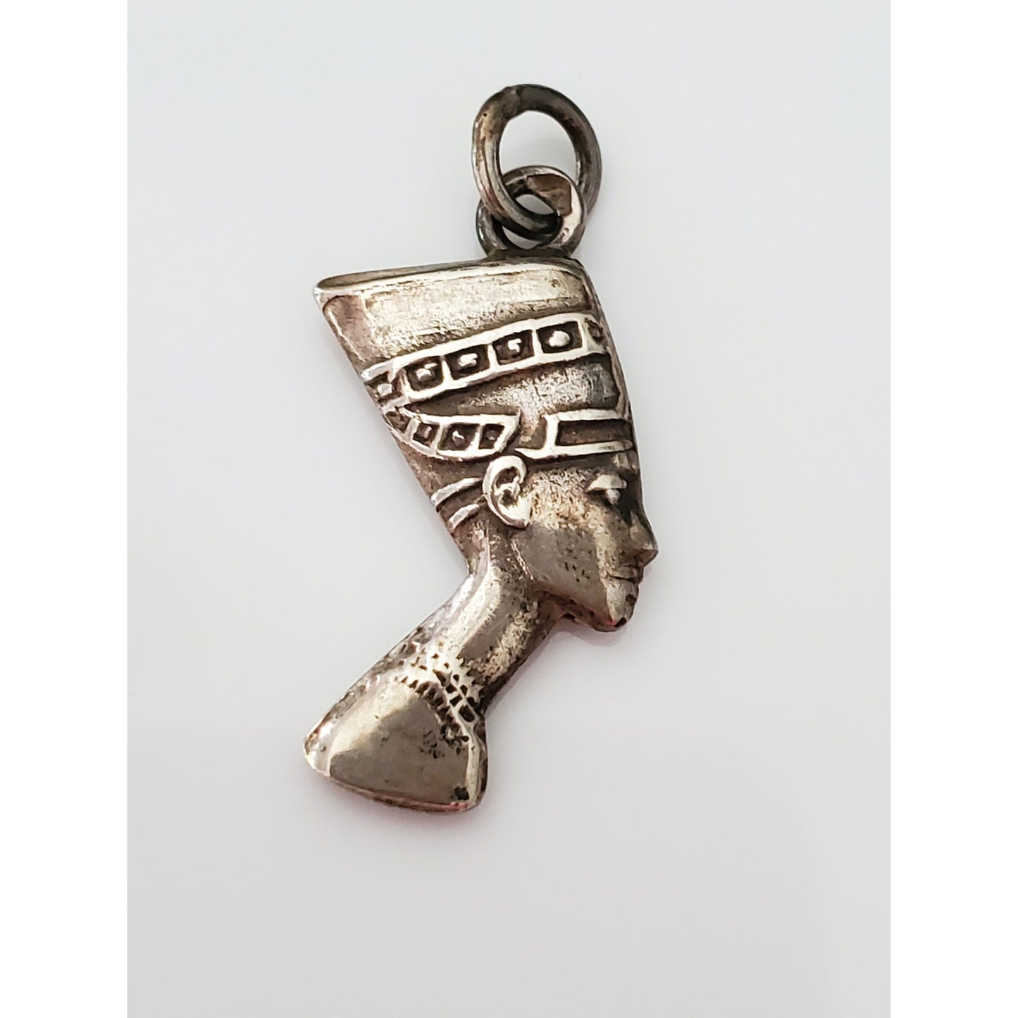 Vintage Queen Nefertiti Sterling Silver Charm Pendant