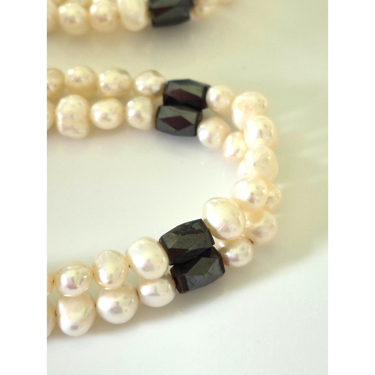 Vintage Freshwater Cultured Pearl and Magnetic Hematite Strand