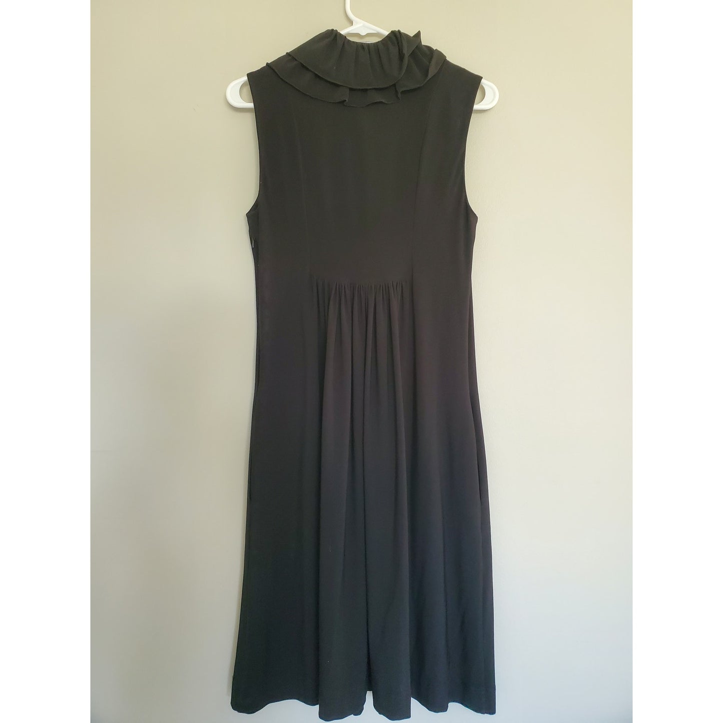 Vintage ABS Black Ruffle Mini Dress