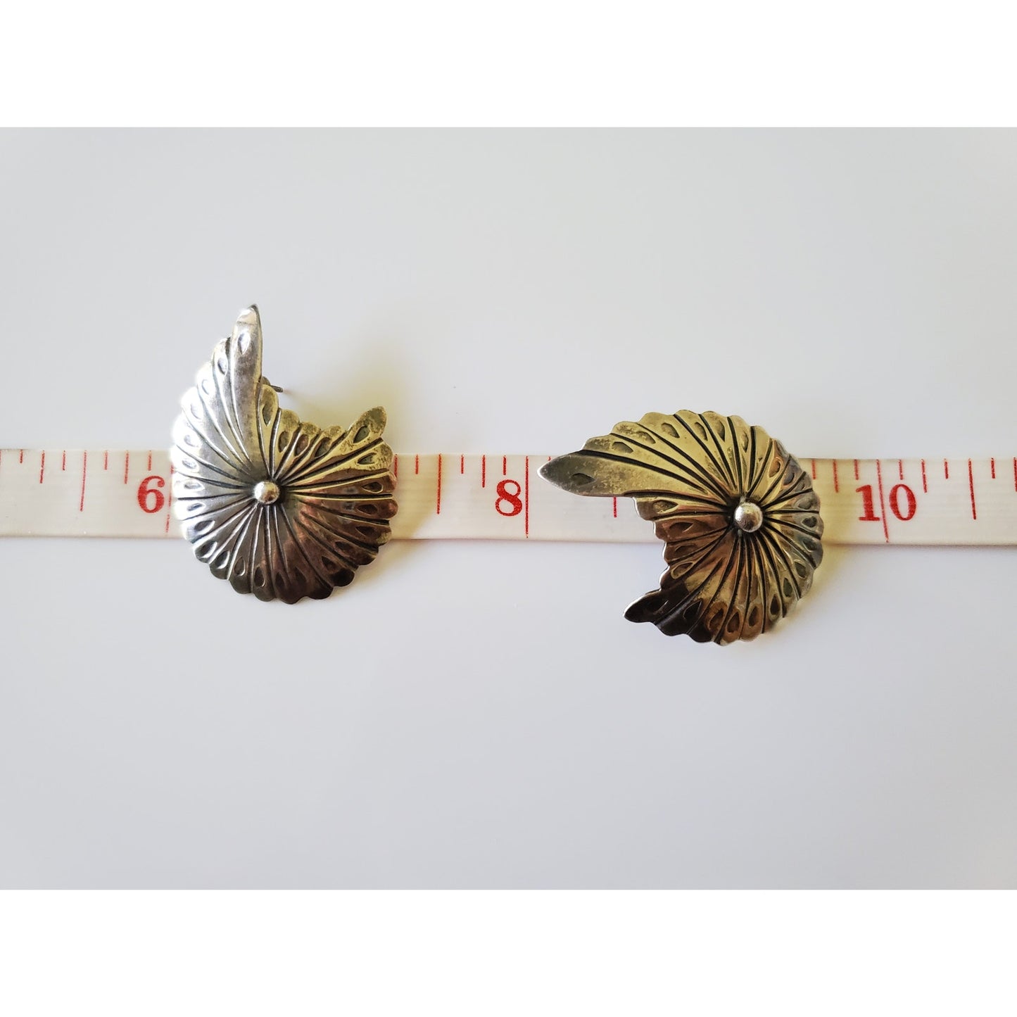 Vintage Navajo Moon Sterling Silver Earrings