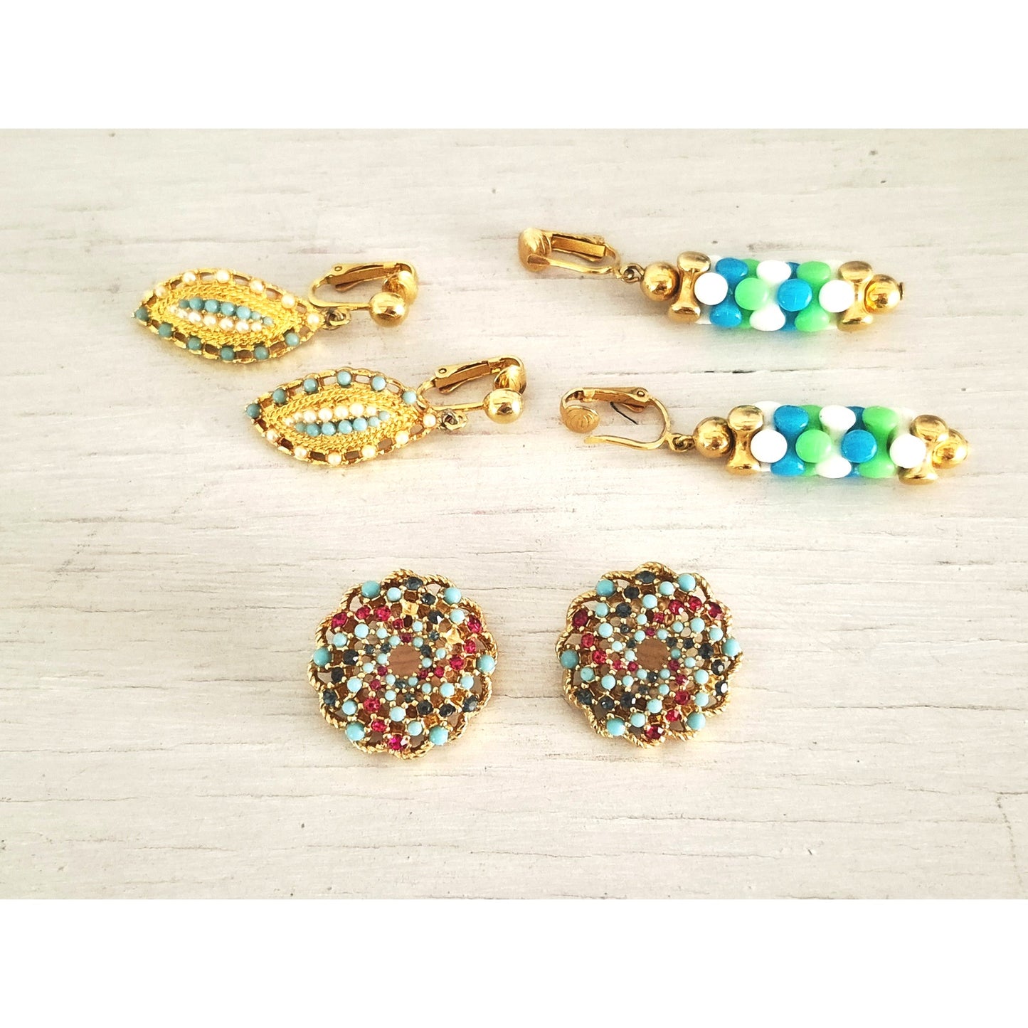 Vintage Lot of Sarah Coventry Clip on Earrings Lot of 3
