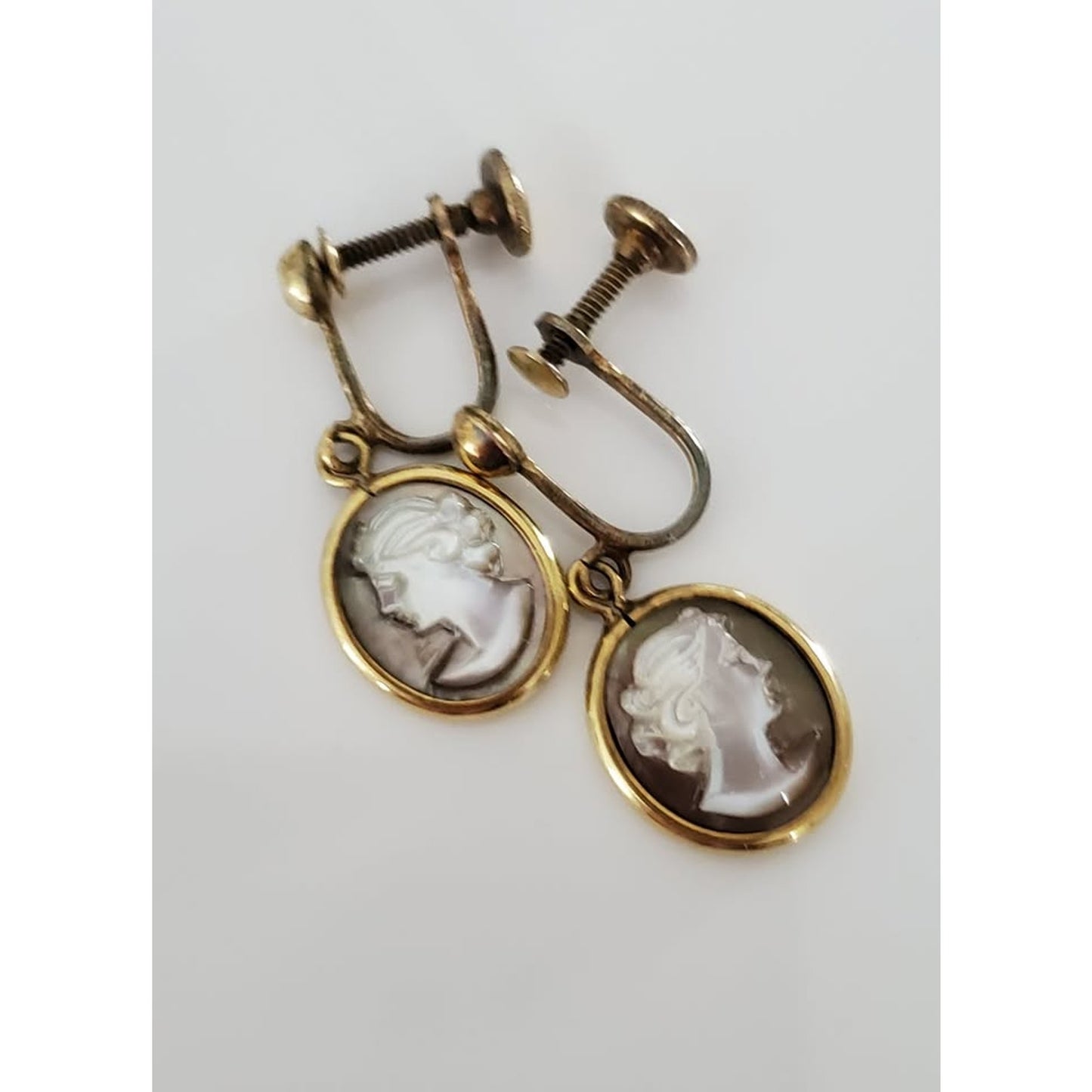Vintage Sterling Silver Mother of Pearl Brooch Pendant and Earring Set