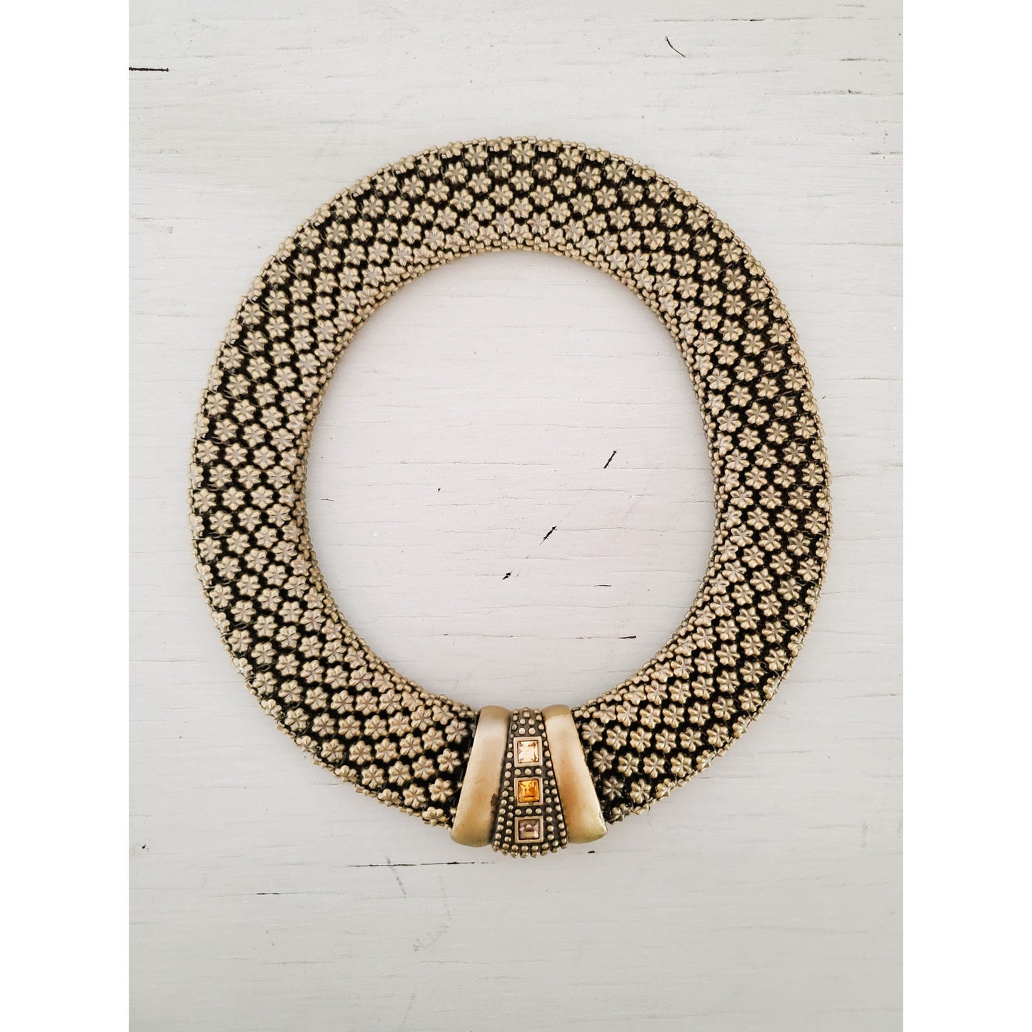 Vintage Egyptian Style Magnetic Mesh Choker Necklace