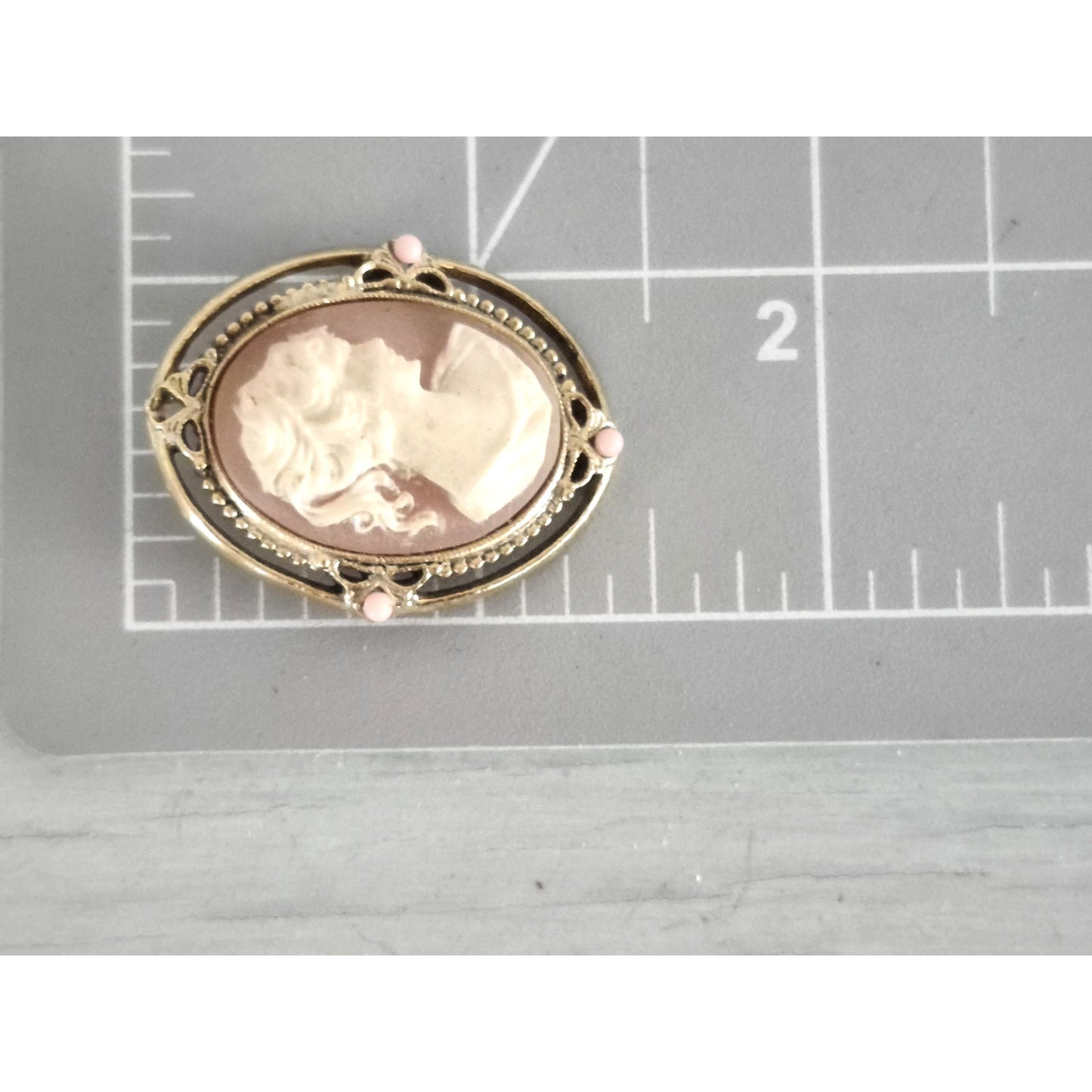 Vintage Victorian Carved Resin Cameo Brooch
