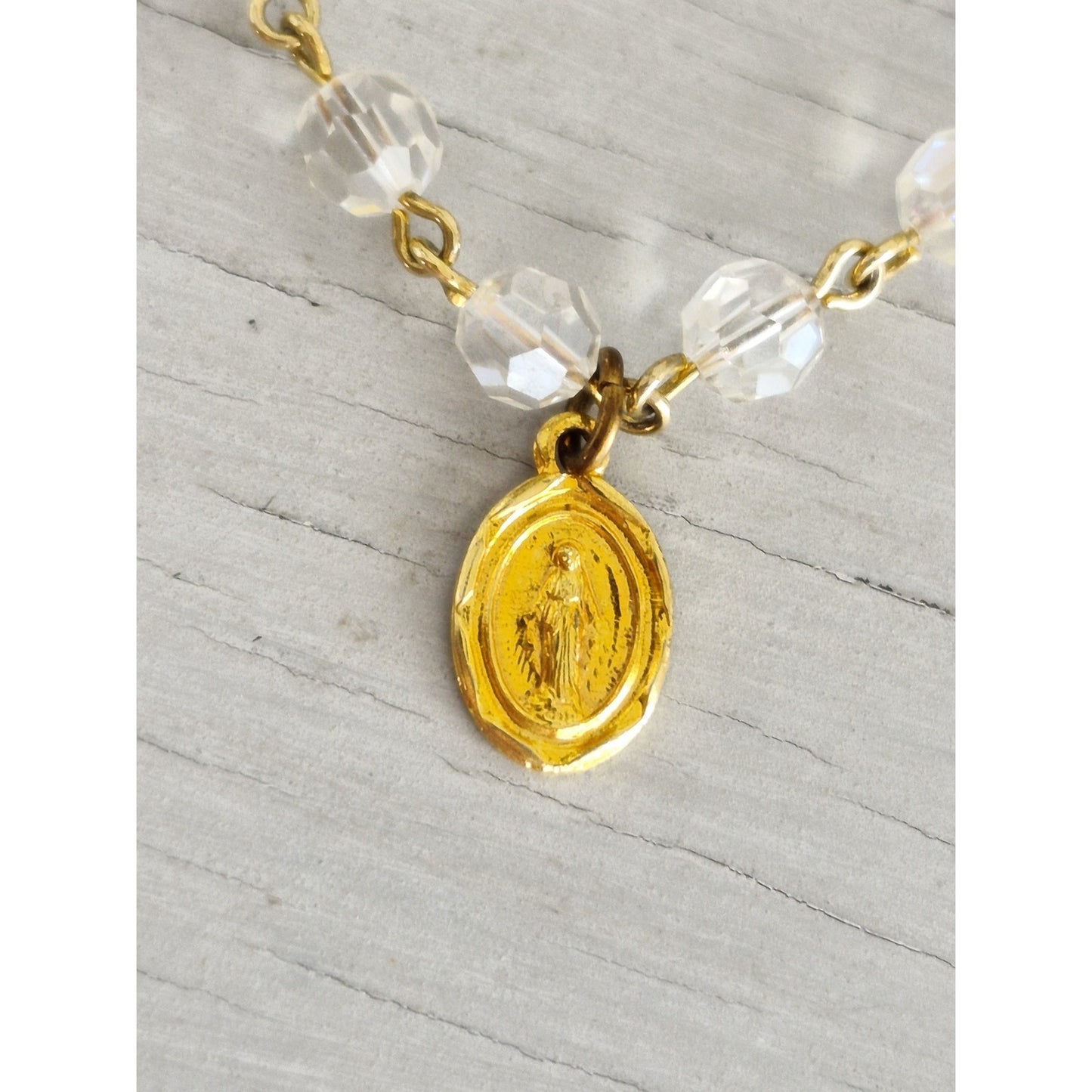 Vintage Sweater Miraculous Medal Charm Clip