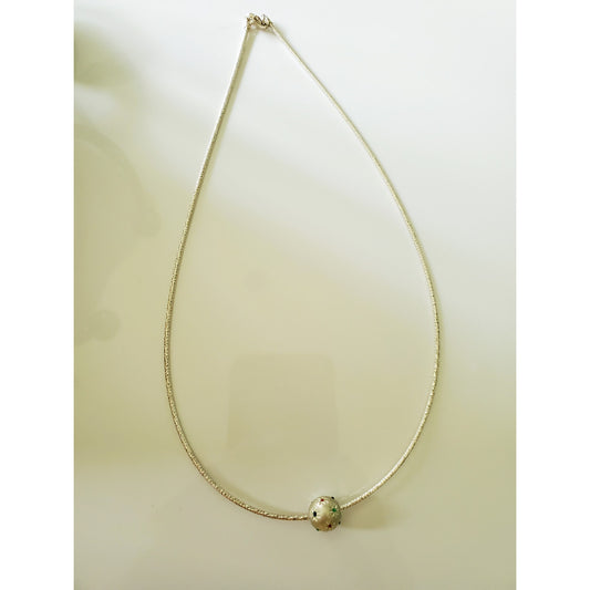 Vintage Sterling Silver Multi Colored Pendant Necklace