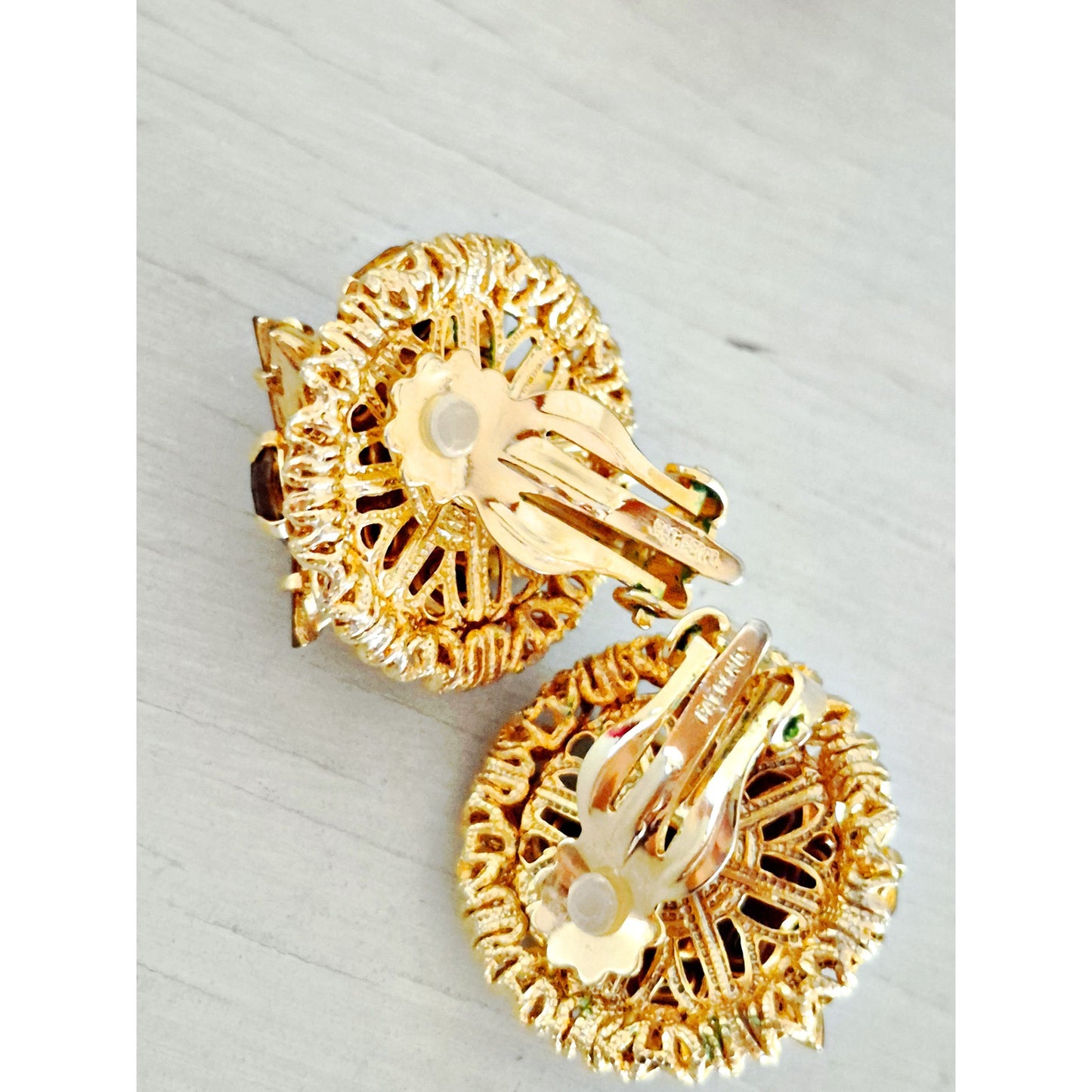 Vintage 1970s Citrine Crystal Orb Lariat Gold Plated Necklace and Earring Set