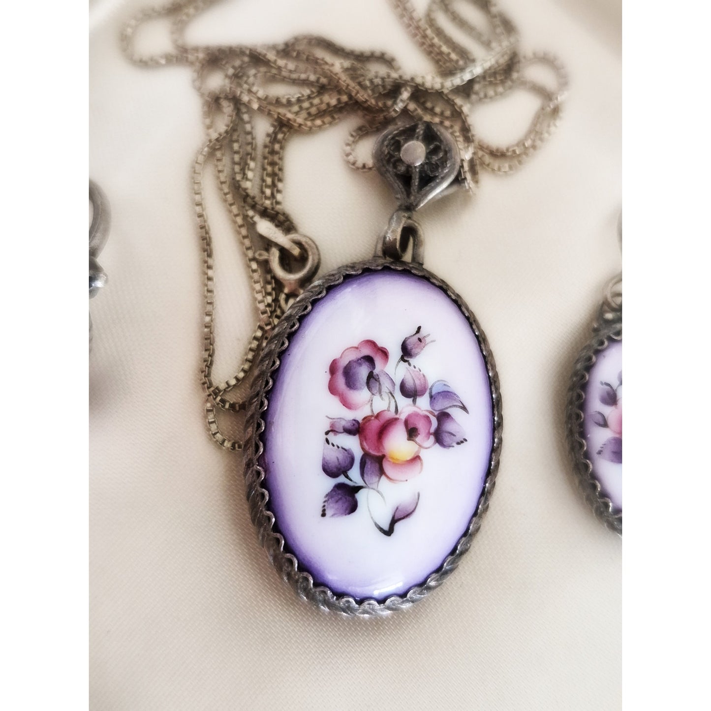 Vintage Rostov Finift Reversible Jewelry Set