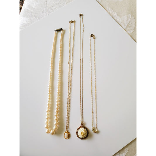 Vintage Lot of Gold Tone Costume Thin Chain Necklaces