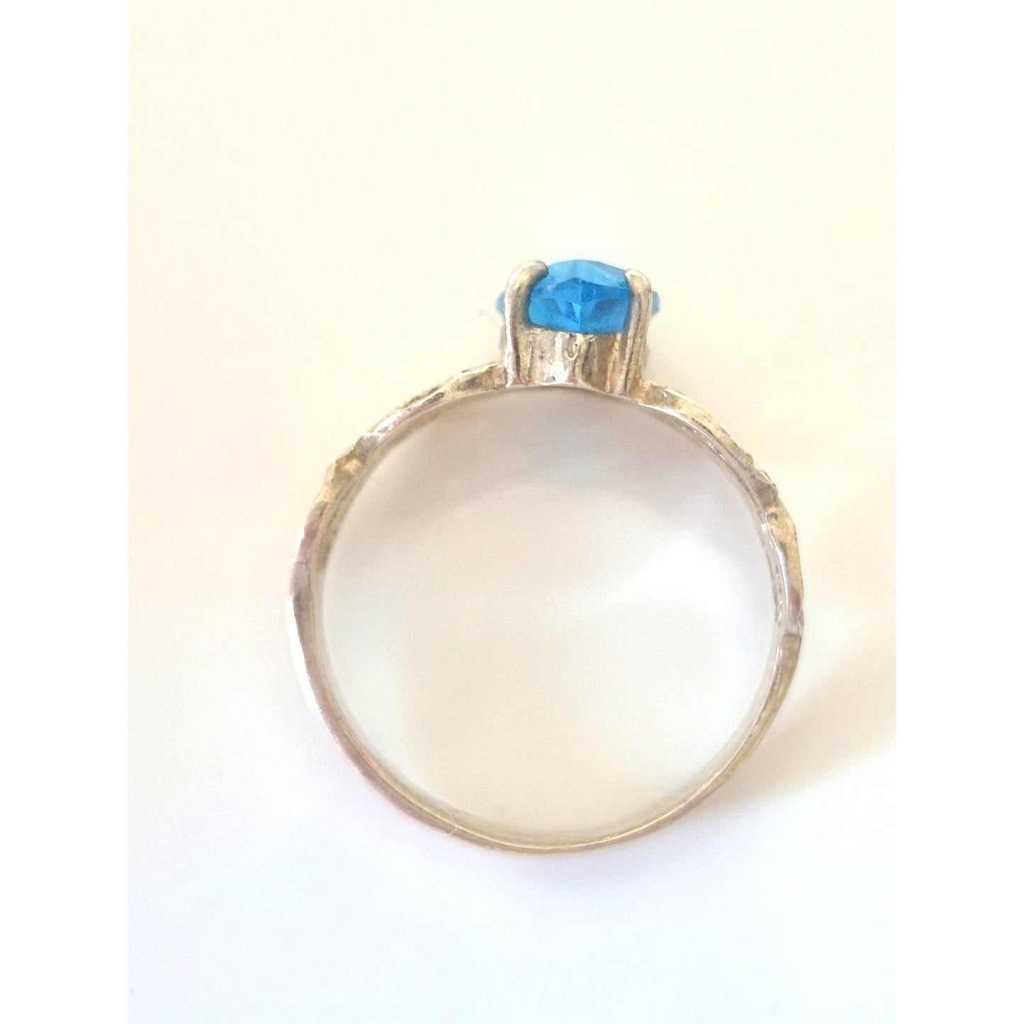 Vintage Topaz Marquise Sterling Silver Filigree Ring