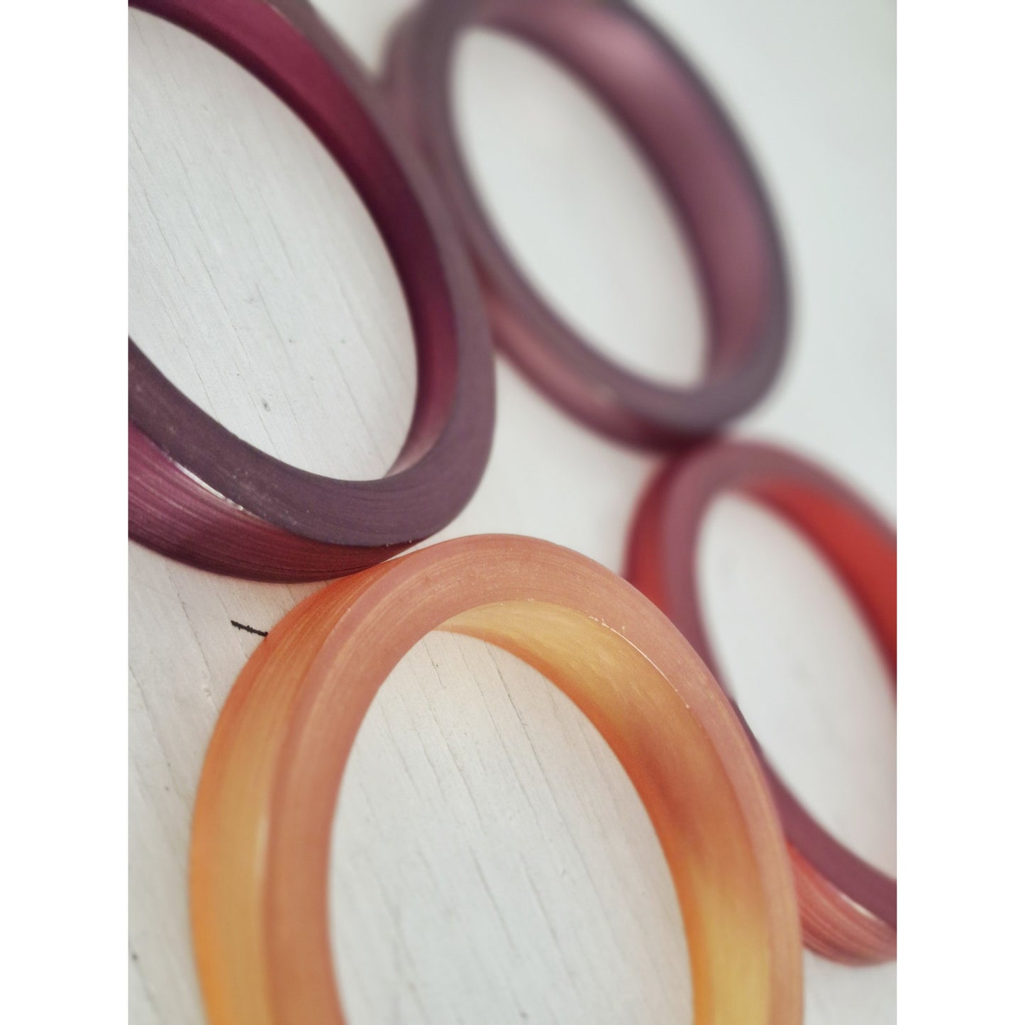 Vintage Lot of 4 Brushed Frosted Lucite Bangles