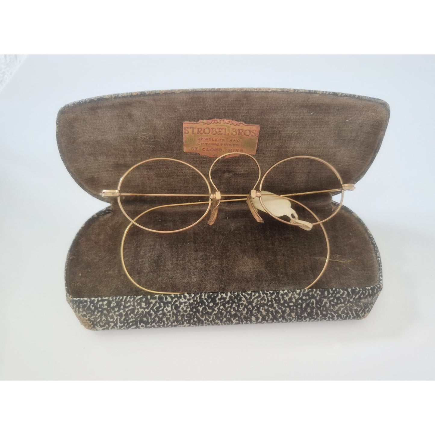 Antique Strobel Bros Spectacles Gold-Filled Thin Round Gold Frames
