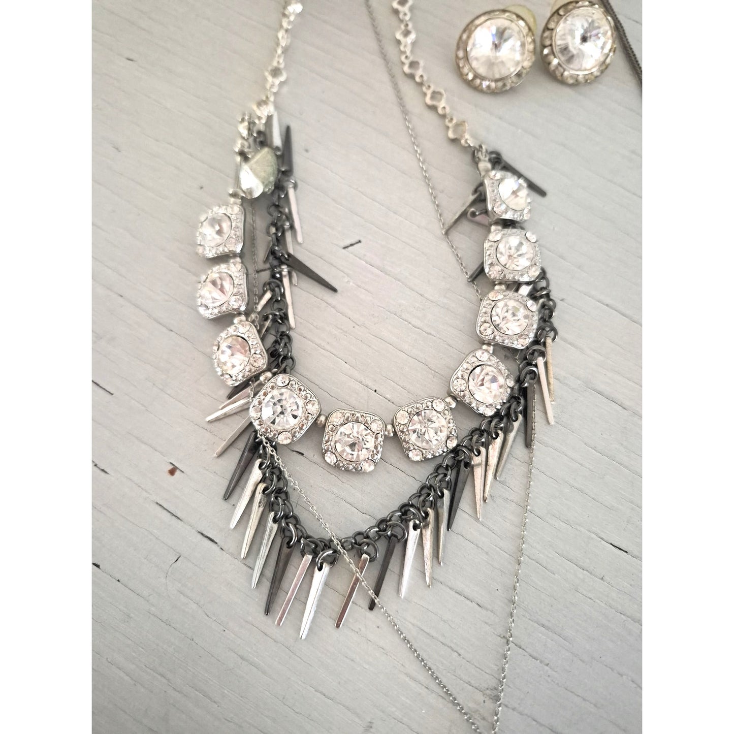 Modern Silvertone and Rhinestone Jewelry Lot