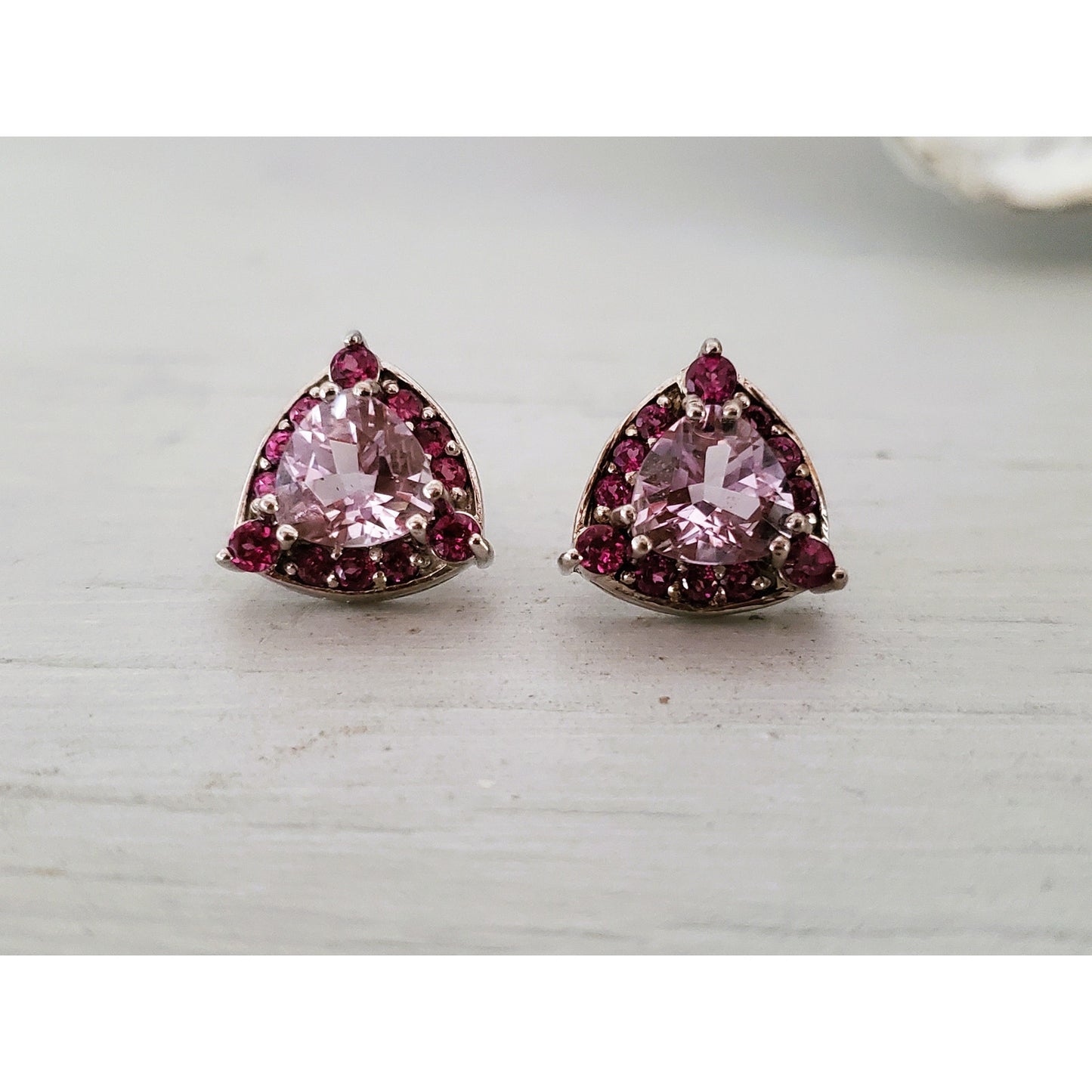 Lavendar Sterling Silver Stud Earrings