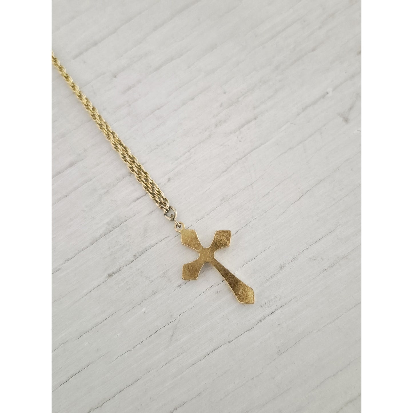 Vintage 1928 Designer Faux Pearl Cross Necklace
