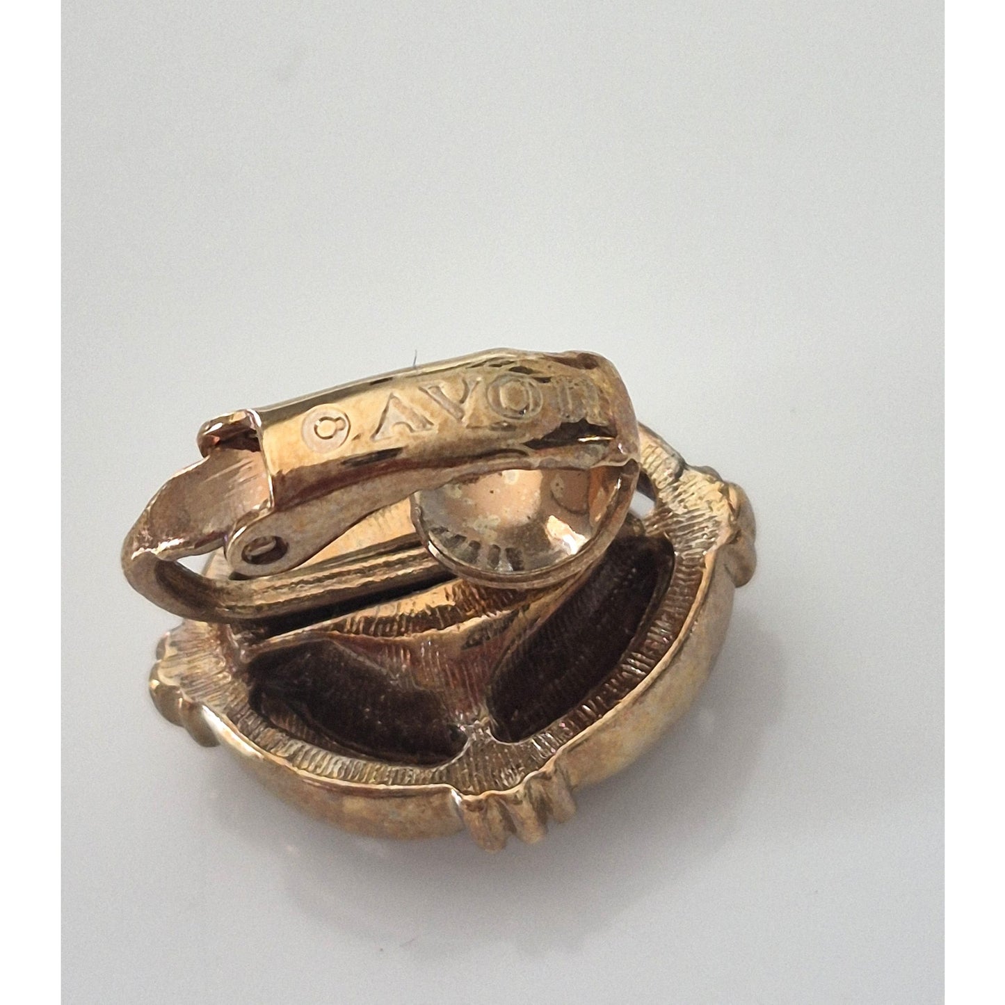 Vintage Gold-tone Avon Faux Topaz Earrings and Leaf Bracelet