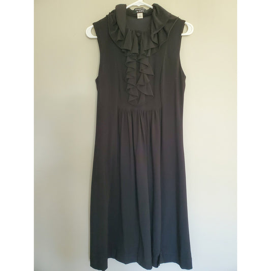Vintage ABS Black Ruffle Mini Dress