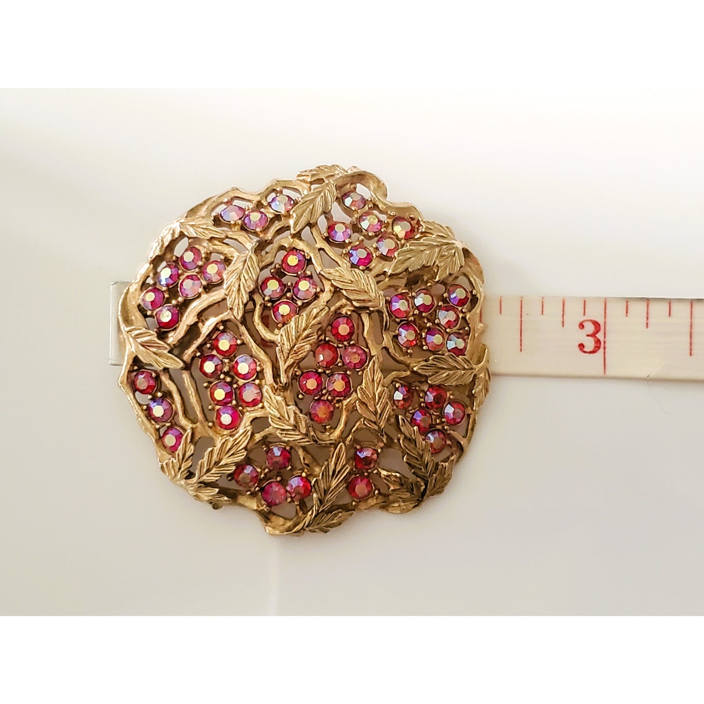 Vintage Aurora Borealis Sarah Coventry Red Brooch