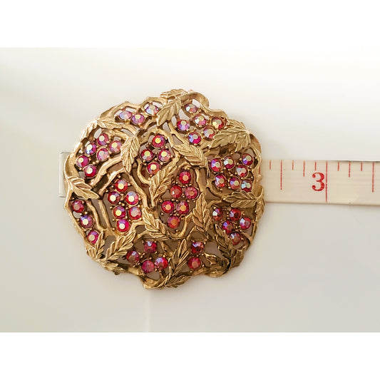 Vintage Aurora Borealis Sarah Coventry Red Brooch