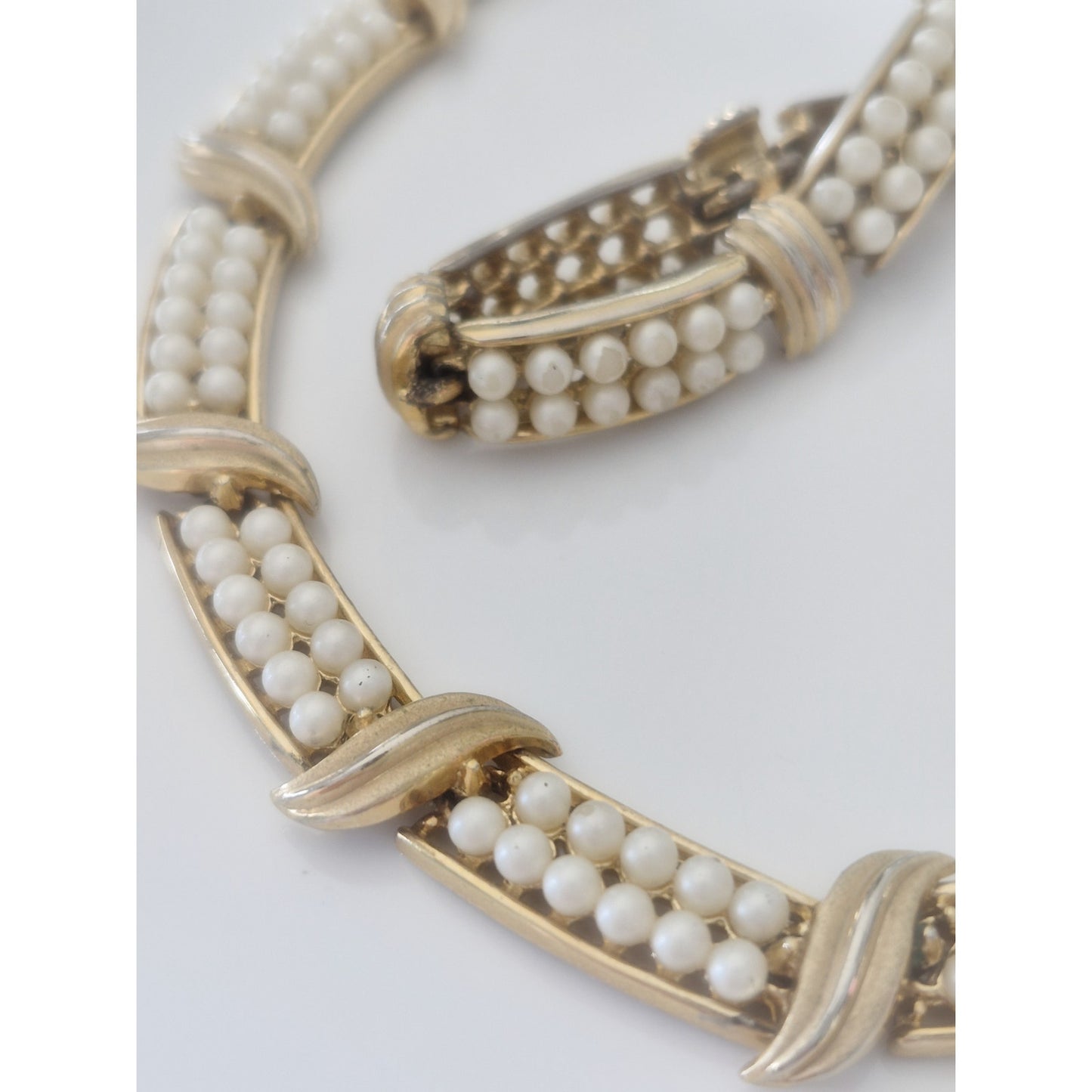 Vintage MCM Crown Trifari Swirl and Whirl Necklace and Bracelet