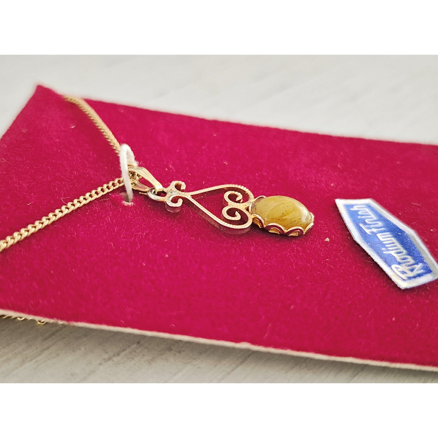 Vintage Gold-tone Tiger-Eye Necklace