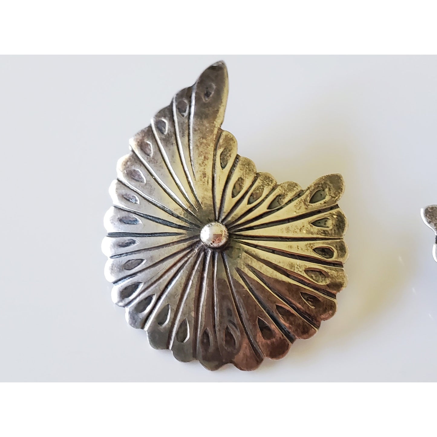 Vintage Navajo Moon Sterling Silver Earrings
