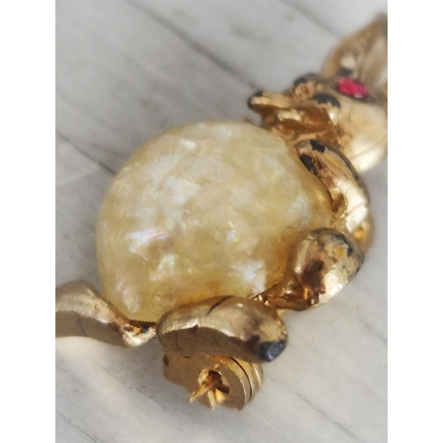 Vintage MCM Jelly Belly Rabbit Pin Brooch