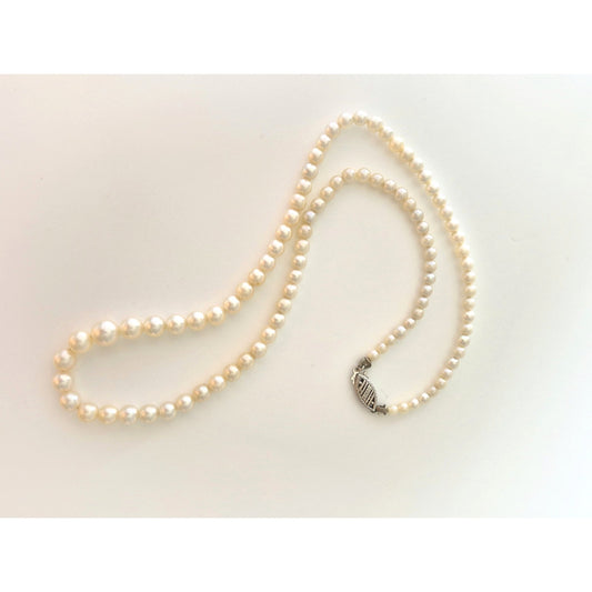 10K Gold Graduated Cultured Pearl Choker Necklace