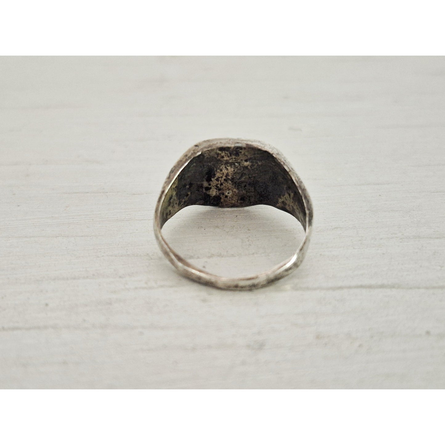 Vintage Sterling Silver Turquoise Native American Bear Paw Pinky Ring