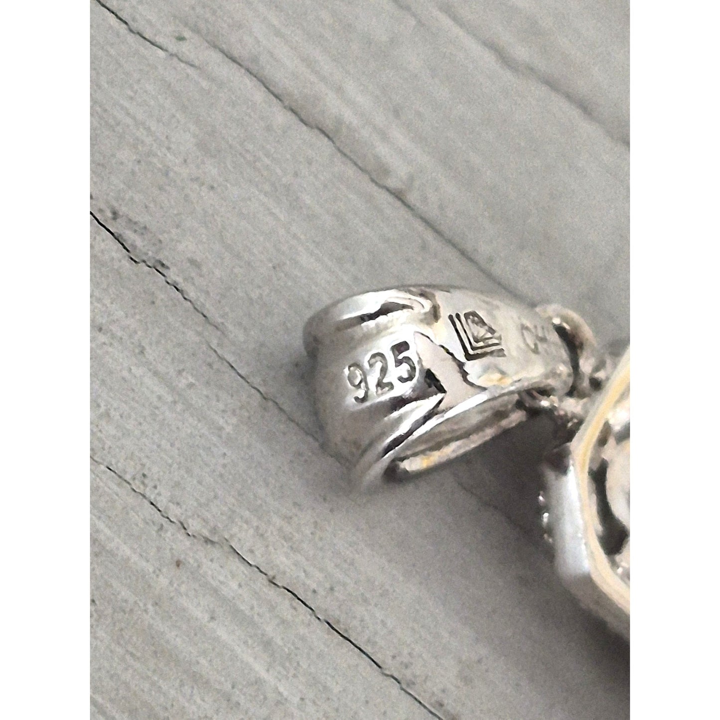 Sterling Silver Topaz Filigree Scroll Cross
