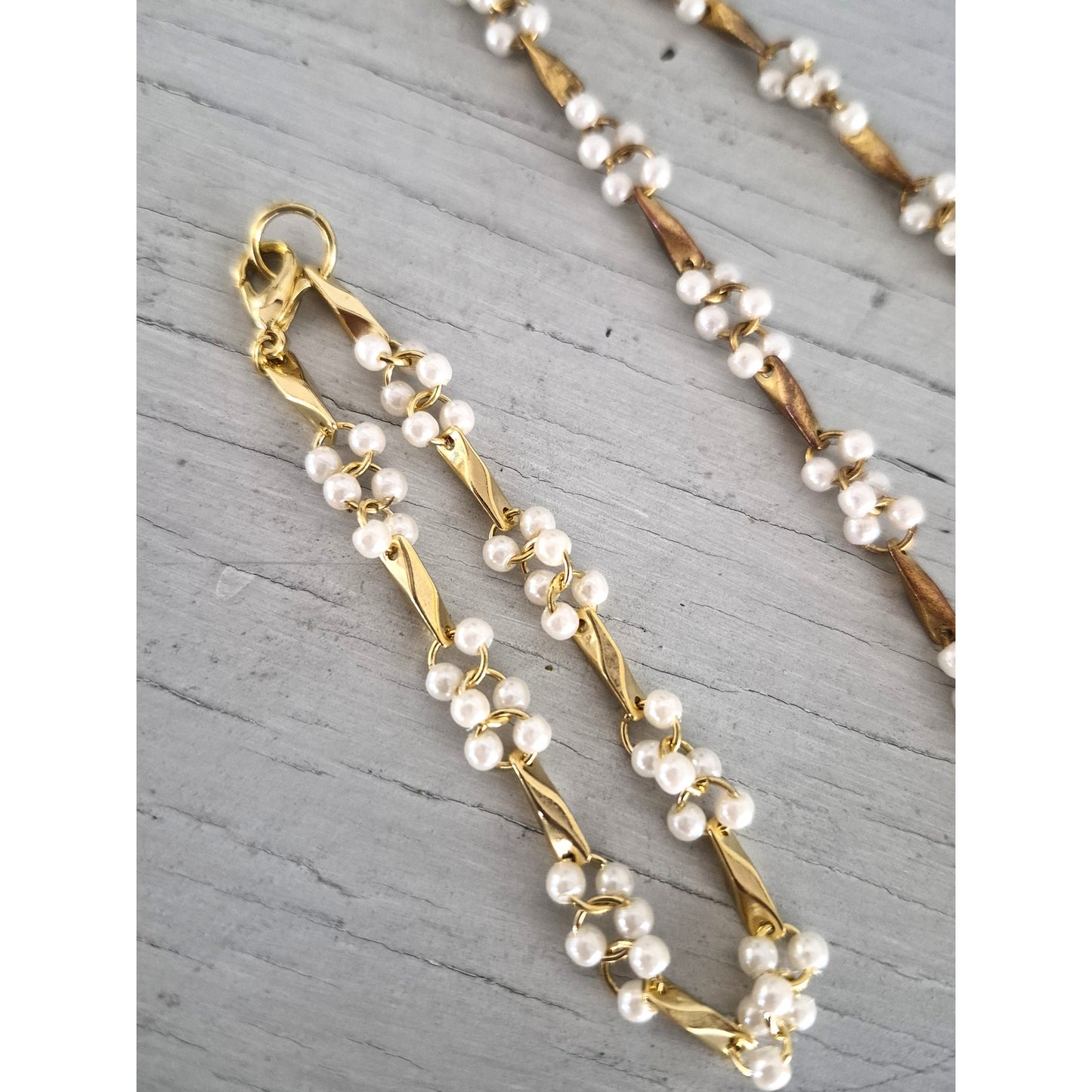 Vintage Gold-tone Faux Pearl Jewelry Set