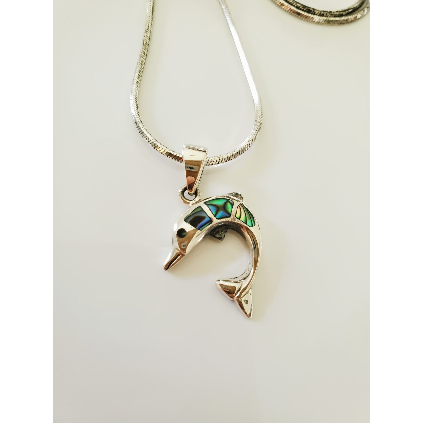 Vintage Dolphin Sterling Silver Necklace